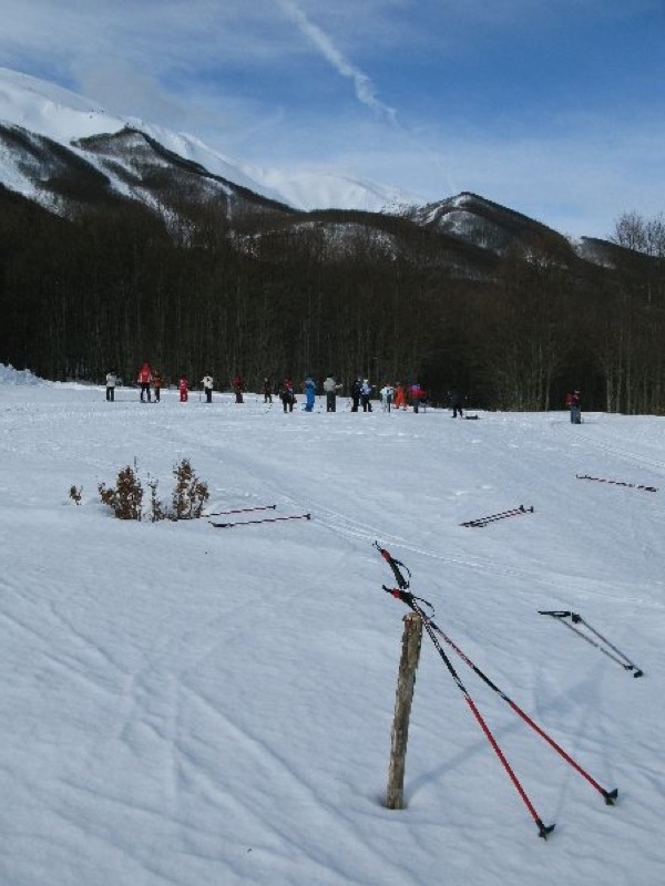 Cusna von den Skilanglaufpisten beim Pian Vallese aus gesehen