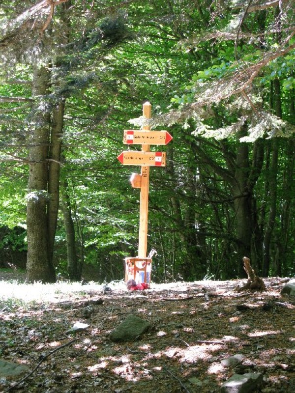 Trail markers at Foce di Torsana